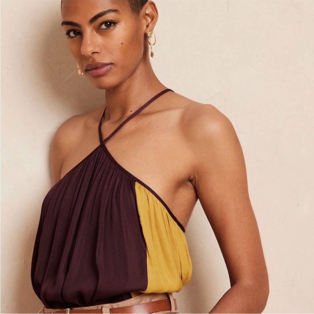 NWT Banana Republic Color Block Halter Size M